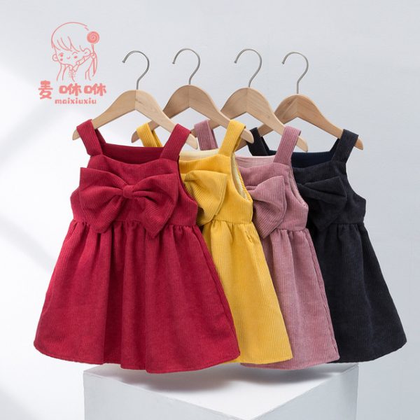 Girls' corduroy dress new Korean baby princess dress